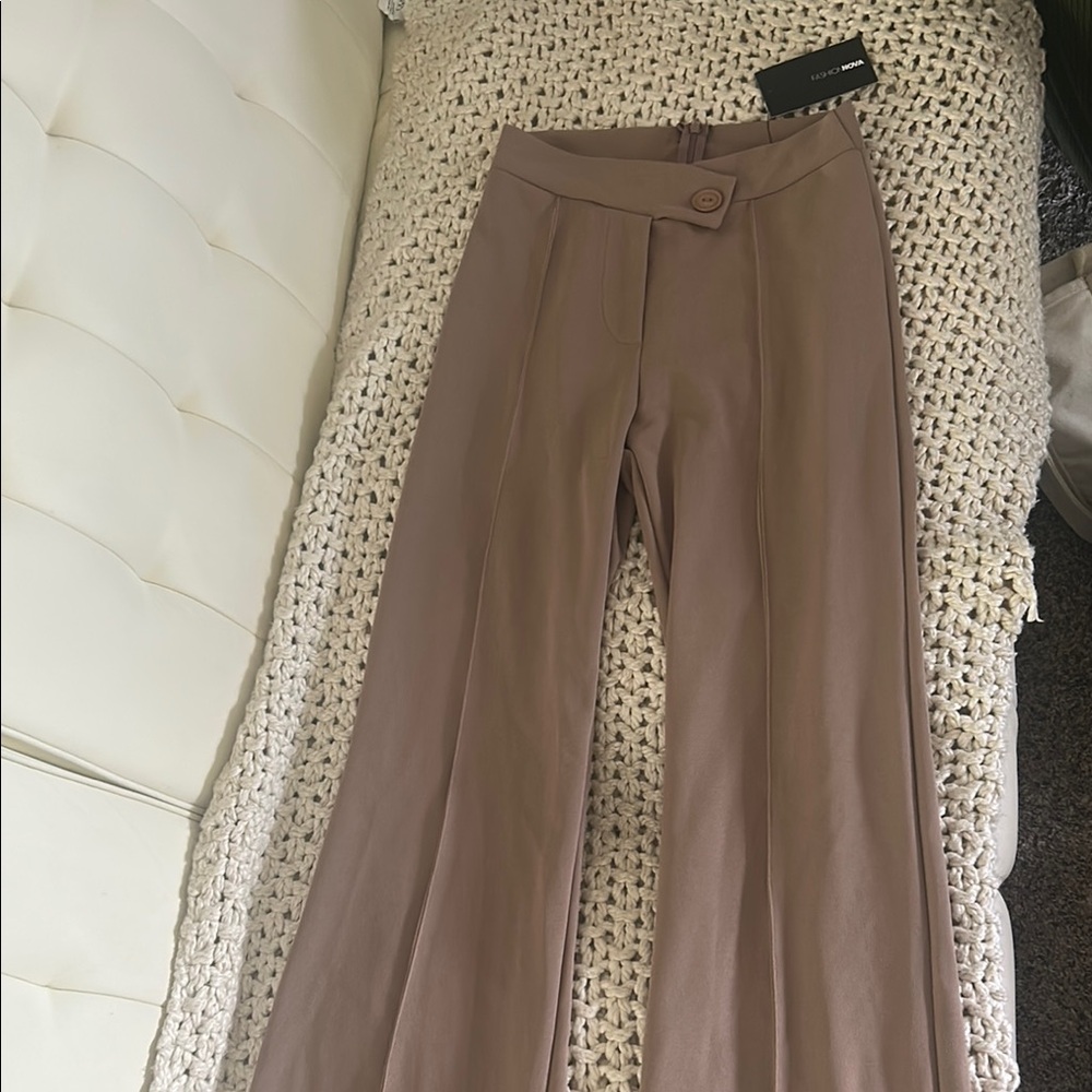 Fashion Nova Tan Wide Leg Pants